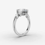 Fleur oval diamond setting in gold, view 16