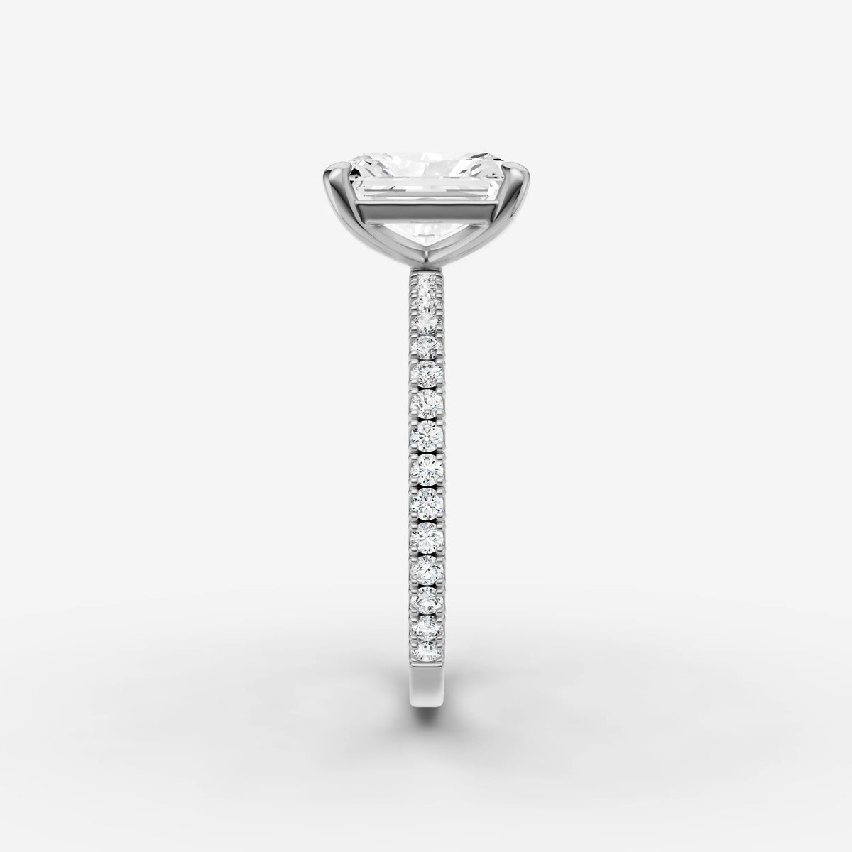 Etoile radiant diamond setting in gold, view 17