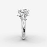Fleur round diamond setting in gold, view 17