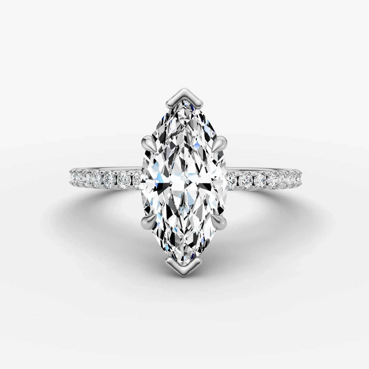 Etoile marquise diamond setting in gold, view 13