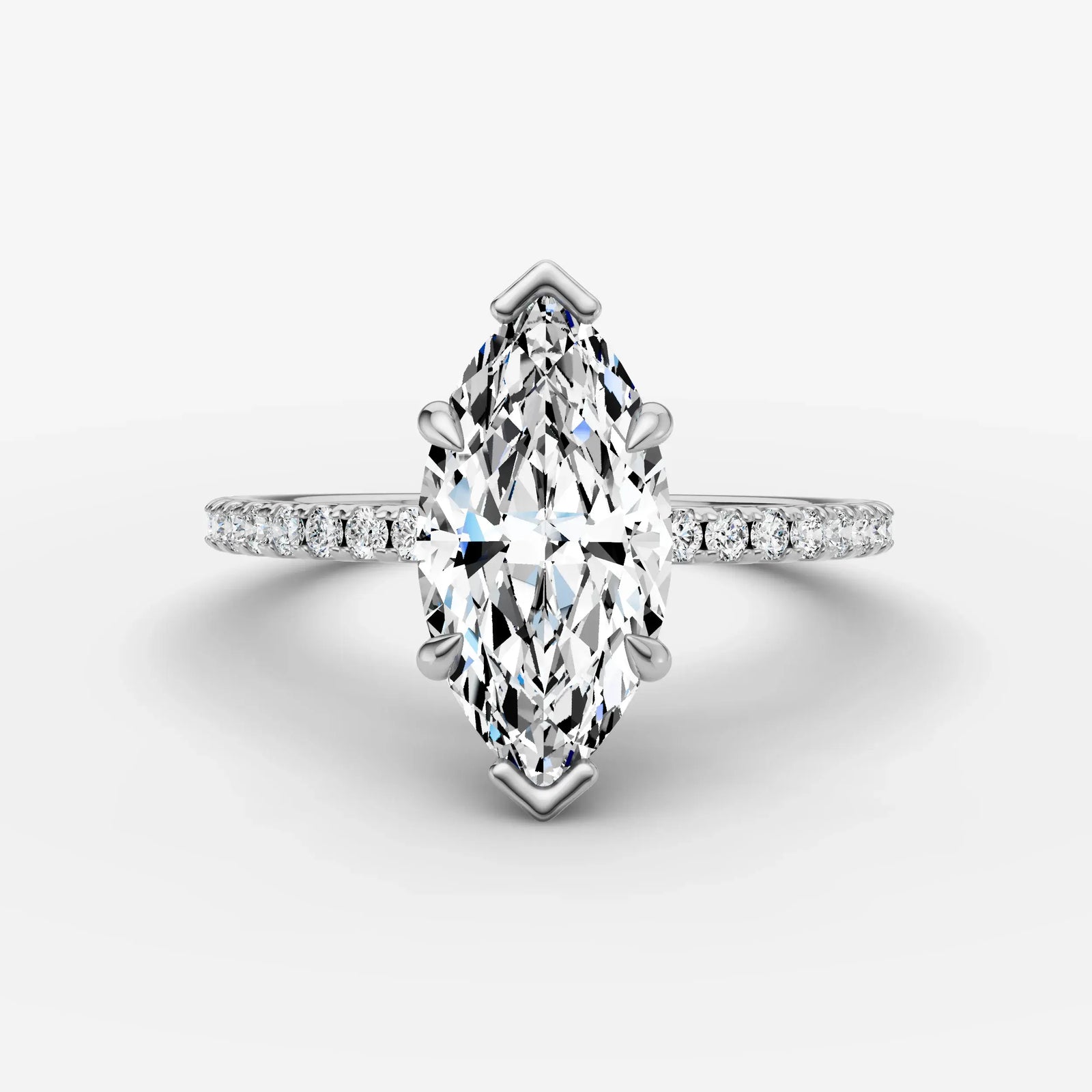 Etoile marquise diamond setting in gold, view 13