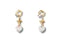 Gold and crystal heart earrings from Whispering Butterflies 18K Gold Crystal Drop Earrings