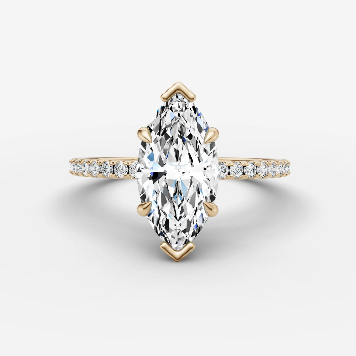 Etoile marquise diamond setting in gold, view 19