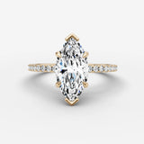 Etoile marquise diamond setting in gold, view 19