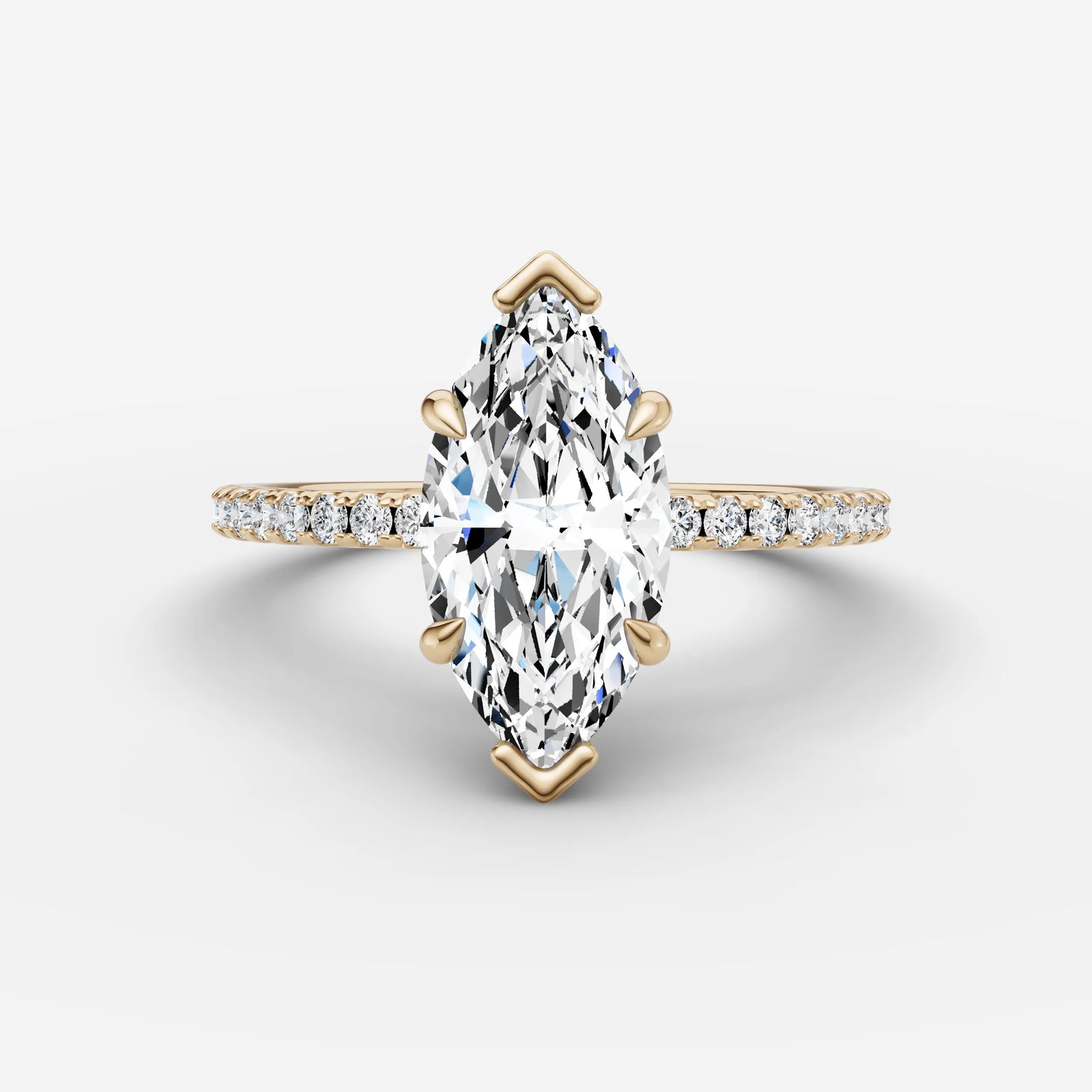 Etoile marquise diamond setting in gold, view 19