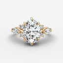 Fleur Oval ring setting, view 1