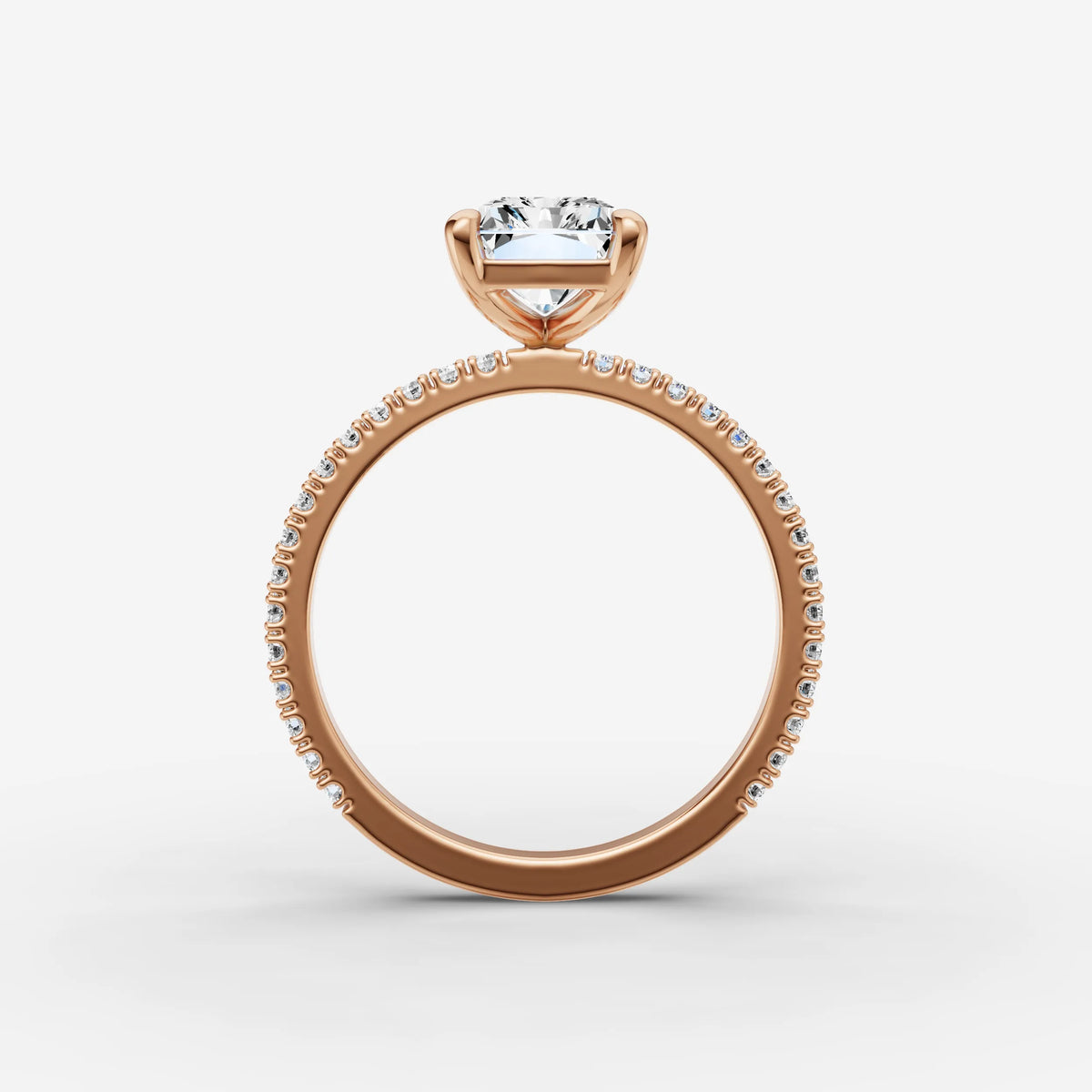 Etoile radiant diamond setting in gold, view 8
