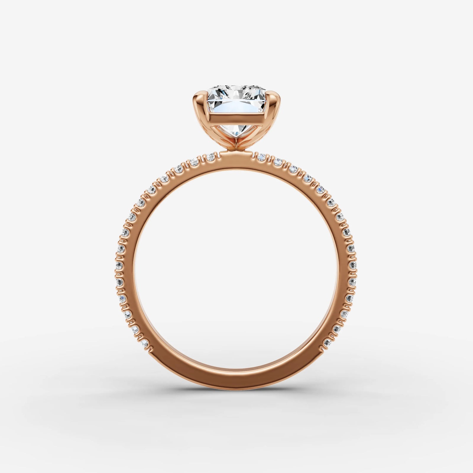 Etoile radiant diamond setting in gold, view 8