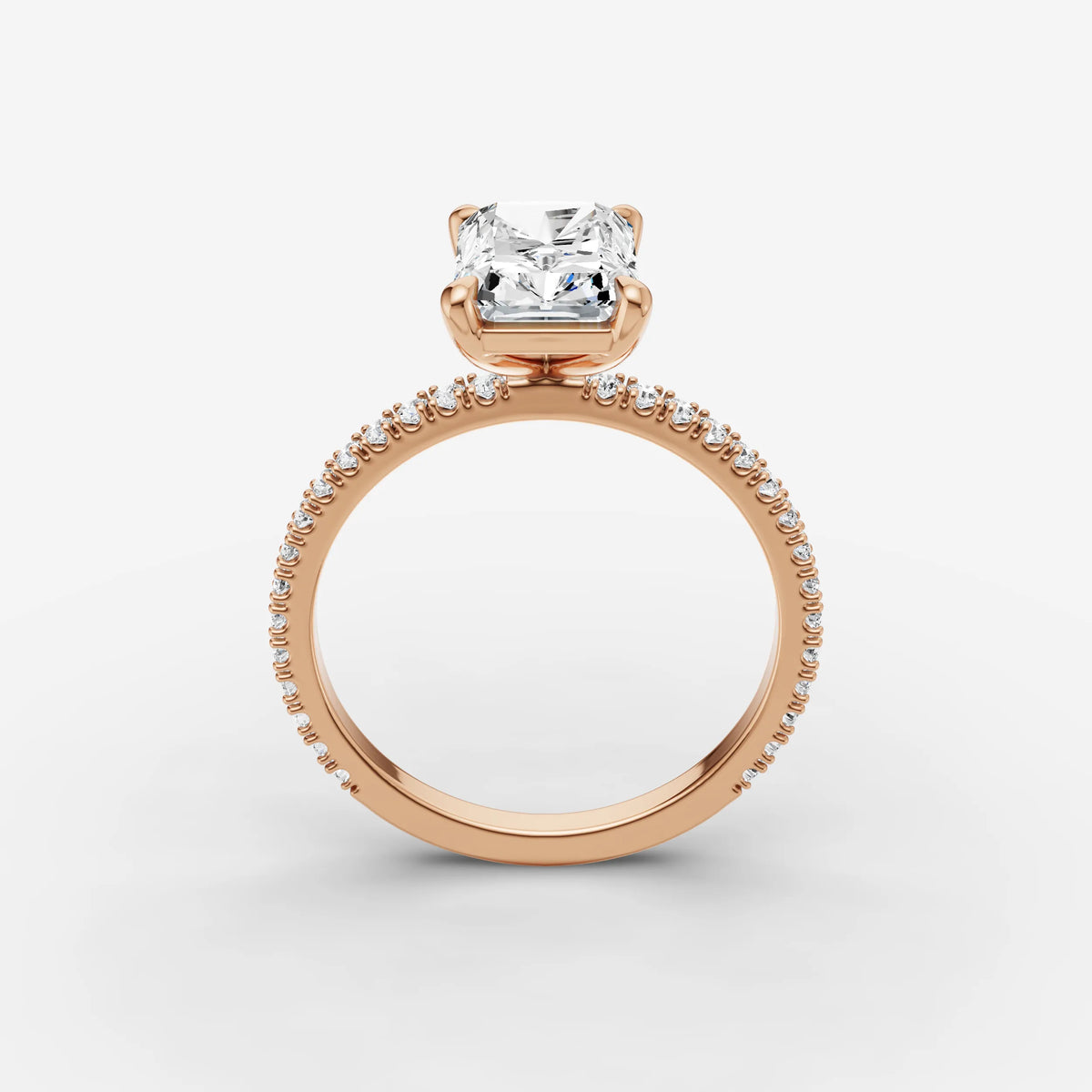 Etoile radiant diamond setting in gold, view 9