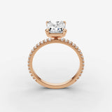 Etoile radiant diamond setting in gold, view 9
