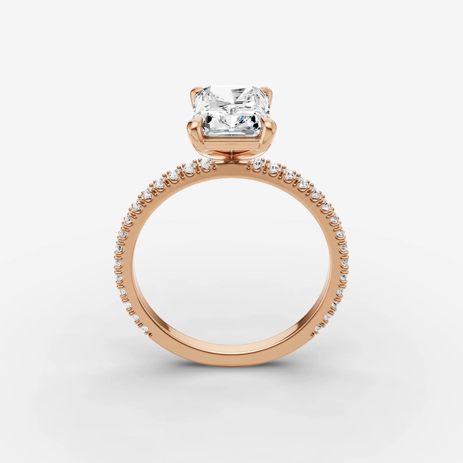 Etoile radiant diamond setting in gold, view 9