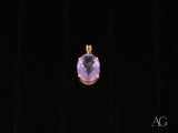 Amethyst Glow Pendant: Oval-Cut Amethyst in 18k Solid Gold