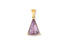 Gold-toned Amethyst Trillion Pendant in 18k Solid Gold, art gold jewelry piece
