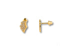 Angel Wings 18k Gold CZ Wing Earrings with Clear Stones