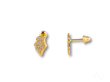 Angel Wings 18k Gold CZ Wing Earrings with Clear Stones