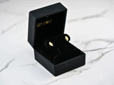 Angel Wings 18k gold CZ wing earrings in black velvet box