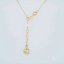 Art Gold Jewelry 18k gold chain necklace with faceted gem extender
