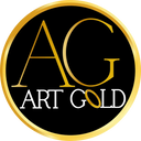 Gold-colored circular logo featuring the stylized letters ’ag’ and the text ’art gold’ in white, with a gold ring accentuating the letter ’o’ in ’gold’.