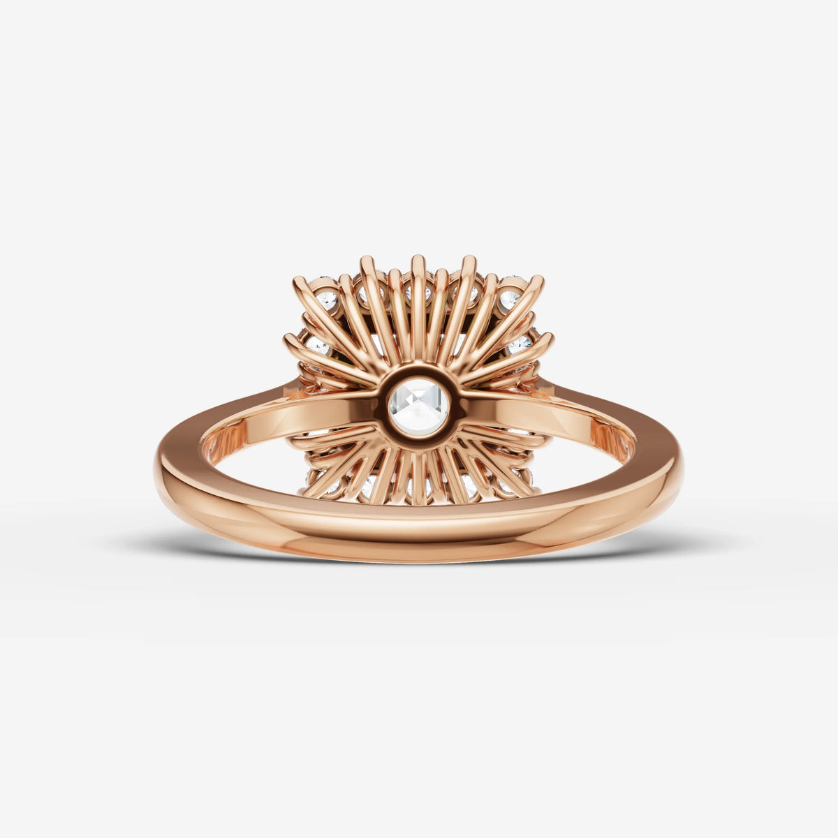 Aurore asscher diamond setting in gold, view 12