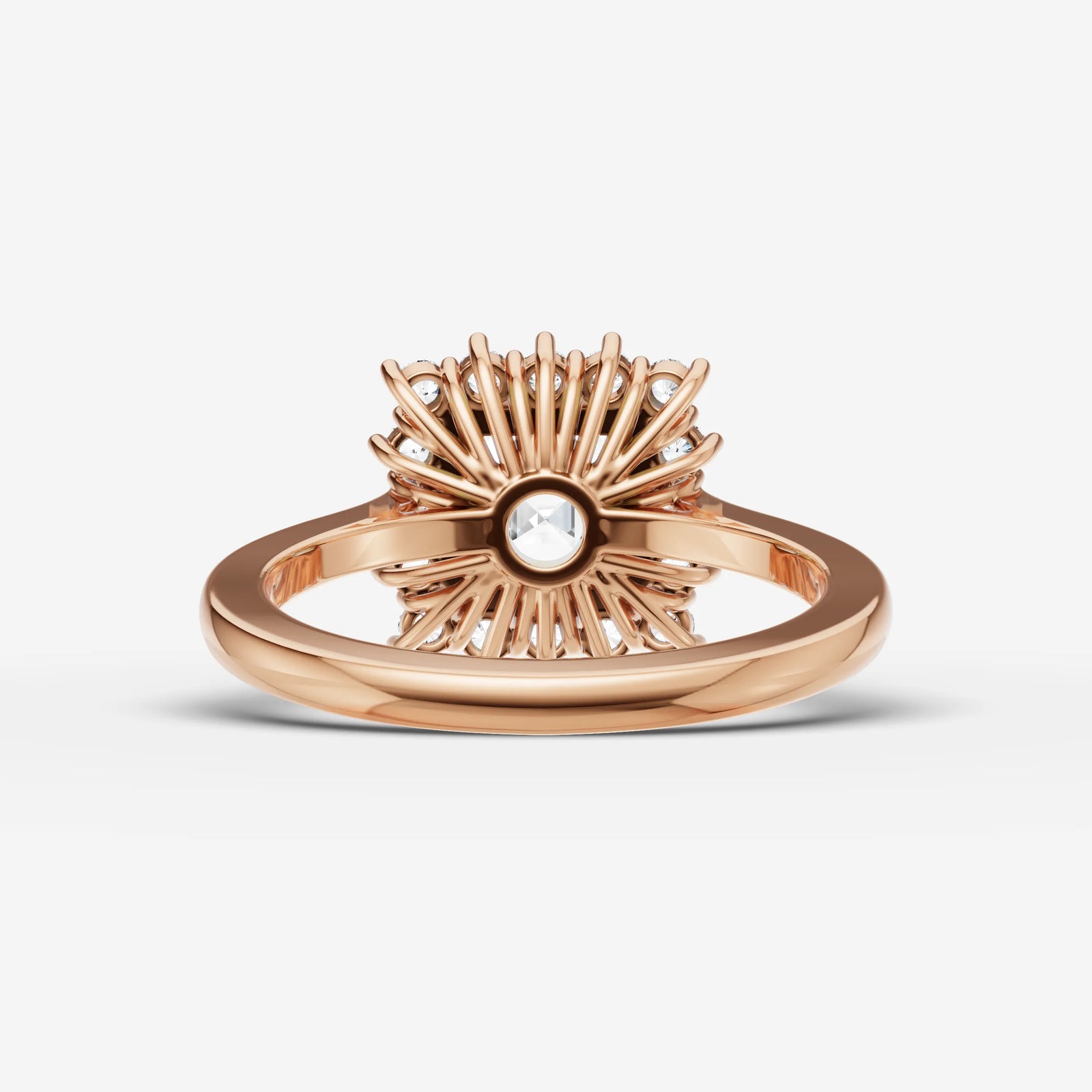 Aurore asscher diamond setting in gold, view 12