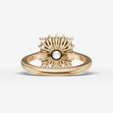 Aurore asscher diamond setting in gold, top view