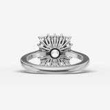 Aurore asscher diamond setting in gold, view 18