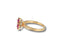 Gold ruby flower ring with marquise-cut rubies and diamond accents in Blooming Elegance style