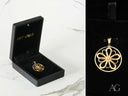 Blooming Grace flower pendant in 18k solid gold with diamond center