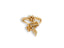 18k gold ring with blossom charm featuring diamond centerpiece and flower clusters