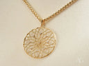 Blossom Spark flower pendant in art gold jewelry with diamonds