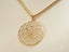 Art gold jewelry Blossom Spark flower pendant with gold filigree and scattered diamonds