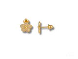 Blossom Sparkle gold CZ flower earrings in solid 18K gold