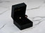 Pink CZ heart earrings in 18k gold from Blush Love in a black velvet box