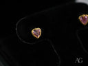 Blush Love 18k gold pink CZ heart earrings with pink gemstones