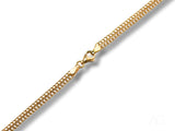Bold 18K gold chain necklace with flat curb design and lobster clasp