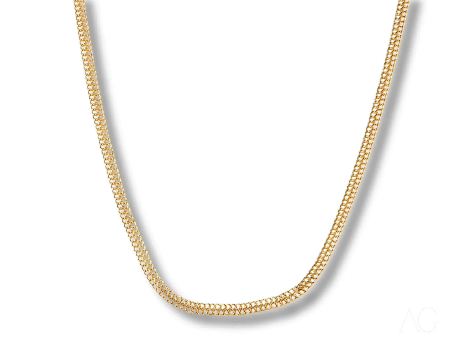 Bold 18K Gold Chain Necklace in Shiny Art Gold Jewelry Design