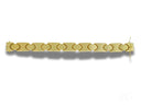 Bold men’s solid 18k gold bracelet with unique link pattern and hidden box clasp