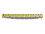 Bold men’s solid 18k gold bracelet with unique link pattern and hidden box clasp