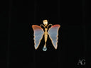 Butterfly Bliss topaz pendant with agate wings and gemstone drop