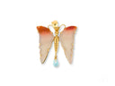 Butterfly Bliss gold butterfly pendant with jade wings and topaz