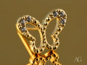 Butterfly Grace 18K gold CZ butterfly stud earrings with gemstones