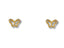 Butterfly Grace 18K gold CZ butterfly stud earrings with small clear gemstones