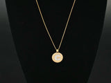 Celestia initial disc personalized necklace in 18k gold with C pendant