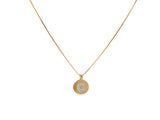 Celestia Initial Disc Personalized Necklace in 18k Gold with C Pendant