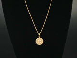 Gold-toned Celestia initial disc personalized pendant necklace