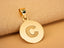 Shiny gold initial C pendant from Celestia Initial Disc Personalized Pendant collection