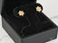 Celestial Bloom gold CZ flower stud earrings in black velvet jewelry box