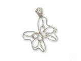 Celestial Flutter silver butterfly pendant in 18k white gold with openwork design