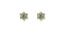 Celestial Glow Earrings featuring gold blue topaz and light blue gemstones