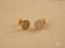 Celestial Glow 18k gold round pavé-set CZ stud earrings